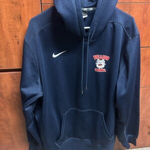Nike Men's Dark Blue Hoodie with Logo